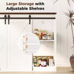 Skyzoo Mobile Frigo con Spazio Incorporato per Frigo, Mobile Caffè in Stile Rustico con Presa, Mini Bar per la Casa