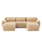 Divano sezionale modulare con 2 pouf, divano letto sezionale con seduta profonda, divano sezionale moderno di piccole dimensioni per soggiorno e camera da letto-Panipeachy