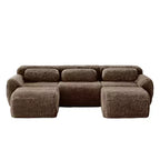 Divano sezionale modulare con 2 pouf, divano letto sezionale con seduta profonda, divano sezionale moderno di piccole dimensioni per soggiorno e camera da letto-Panipeachy