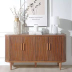 GDFStudio Beli 59'' Rustic Accent Storage Cabinet with 4 Doors and 2 Adjustable Shelves
