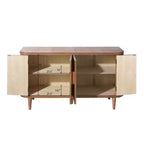 GDFStudio Beli Mobile Contenitore Rustico con 4 Ante e 2 Ripiani Regolabili, 150 cm