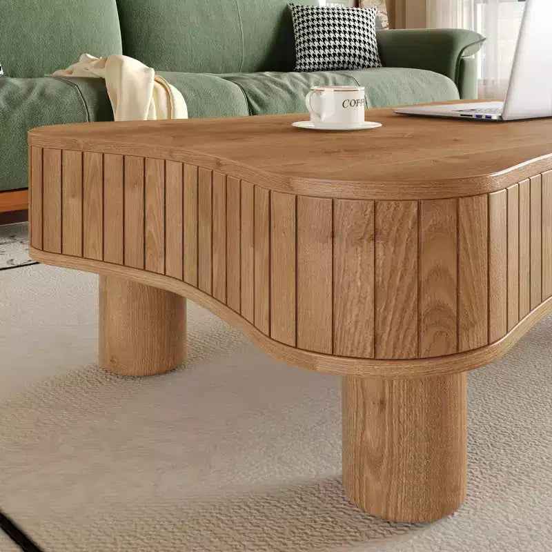 TUYOHW Tavolino da caffè liscio con piano sollevabile e vano portaoggetti nascosto, Tavolo centrale scanalato per soggiorno, Tavolino da cocktail in legno, Capacità 18 kg (sollevato)/68 kg