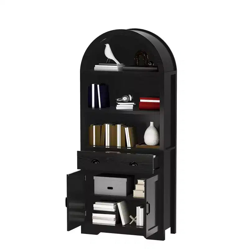 Libreria ad arco Balconera da 180 cm con mobiletto contenitore per soggiorno
