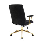 Sedia da ufficio moderna Okak in tessuto Bouclé testurizzato con gambe dorate, sedie girevoli regolabili in altezza per ufficio, studio