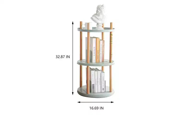 TUYOHW Libreria girevole regolabile, Scaffale portaoggetti verticale multifunzionale, Libreria espositiva per soggiorno, ufficio, blu