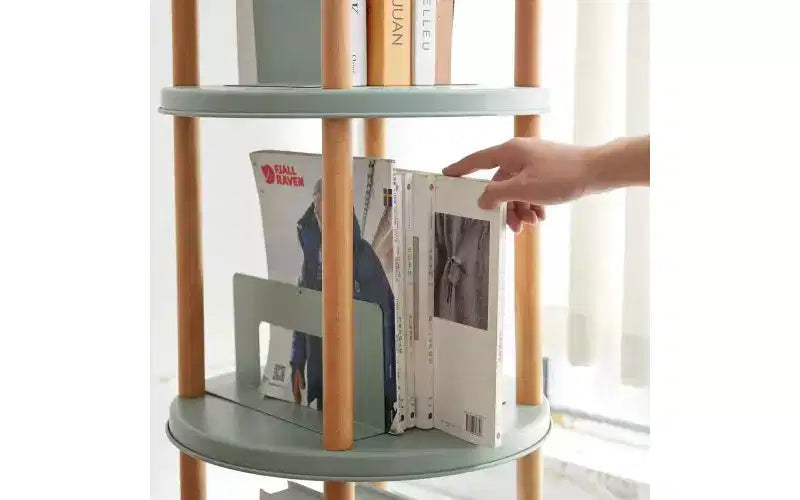 TUYOHW Libreria girevole regolabile, Scaffale portaoggetti verticale multifunzionale, Libreria espositiva per soggiorno, ufficio, blu