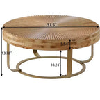 TUYOHW 33.86 Tavolino da caffè retrò con piano a ribalta e gambe in metallo, elegante tavolino laterale per soggiorno, tavolino rotondo, capacità di 220 libbre, decorazione per la casa