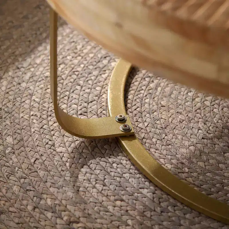 TUYOHW 33.86 Tavolino da caffè retrò con piano a ribalta e gambe in metallo, elegante tavolino laterale per soggiorno, tavolino rotondo, capacità di 220 libbre, decorazione per la casa