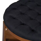TUYOHW Tavolino/Ottomana a 2 Livelli per Soggiorno, Tavolino da Cocktail Accentato in Lino da 91 cm, Ottomana Oversize Trapuntata con Base in Legno di Gomma