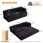 Chaise Longue Sdraio per Interni da 78,7", Divano Letto Oversize Senza Struttura Rivestito in Velluto a Coste con 2 Cuscini, per Soggiorno, Camera da Letto