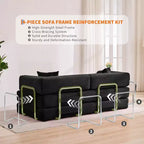 Chaise Longue Sdraio per Interni da 78,7", Divano Letto Oversize Senza Struttura Rivestito in Velluto a Coste con 2 Cuscini, per Soggiorno, Camera da Letto