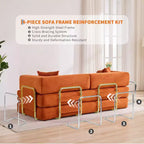 Chaise Longue Sdraio per Interni da 78,7", Divano Letto Oversize Senza Struttura Rivestito in Velluto a Coste con 2 Cuscini, per Soggiorno, Camera da Letto