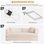 Chaise Longue Sdraio per Interni da 78,7", Divano Letto Oversize Senza Struttura Rivestito in Velluto a Coste con 2 Cuscini, per Soggiorno, Camera da Letto