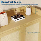 Scarpiera in Rattan per Ingresso Scarpiera Ventilata in Legno con Ripiani Regolabili Scarpiera in Rattan Calda per Corridoio e Cucina