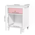 TUYOHW 26.77H Comodino in legno con cassetto e ripiano aperto, tavolino da notte con maniglie in metallo per bambini, adulti, camere da letto