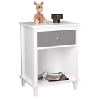 TUYOHW 26.77H Comodino in legno con cassetto e ripiano aperto, tavolino da notte con maniglie in metallo per bambini, adulti, camere da letto