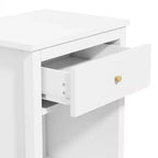 TUYOHW 26.77H Comodino in legno con cassetto e ripiano aperto, tavolino da notte con maniglie in metallo per bambini, adulti, camere da letto