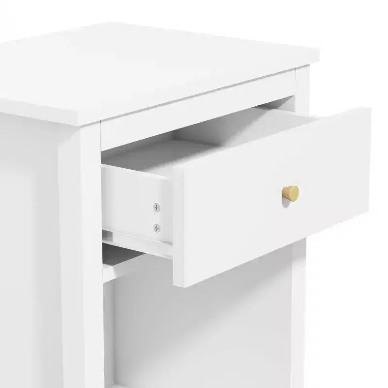 TUYOHW 26.77H Comodino in legno con cassetto e ripiano aperto, tavolino da notte con maniglie in metallo per bambini, adulti, camere da letto