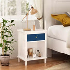 TUYOHW 26.77H Comodino in legno con cassetto e ripiano aperto, tavolino da notte con maniglie in metallo per bambini, adulti, camere da letto