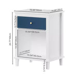 TUYOHW 26.77H Comodino in legno con cassetto e ripiano aperto, tavolino da notte con maniglie in metallo per bambini, adulti, camere da letto