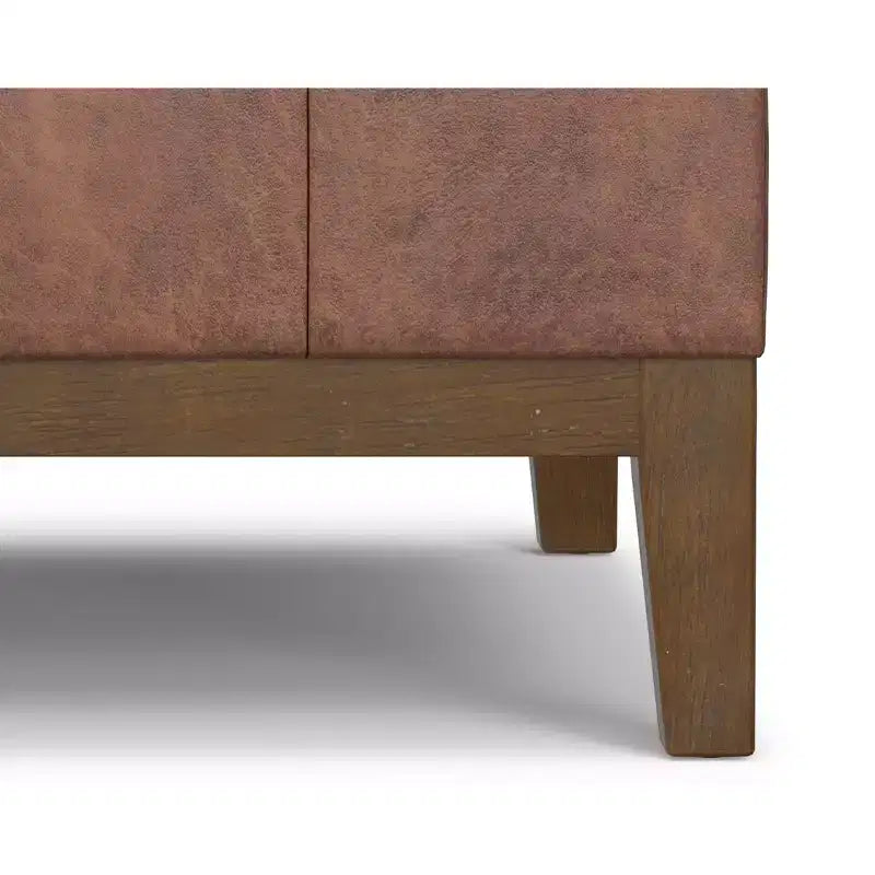 Pouf/ottomano contenitore quadrato contemporaneo Lancaster, largo 91 cm, in similpelle vegana