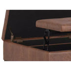 Pouf/ottomano contenitore quadrato contemporaneo Lancaster, largo 91 cm, in similpelle vegana