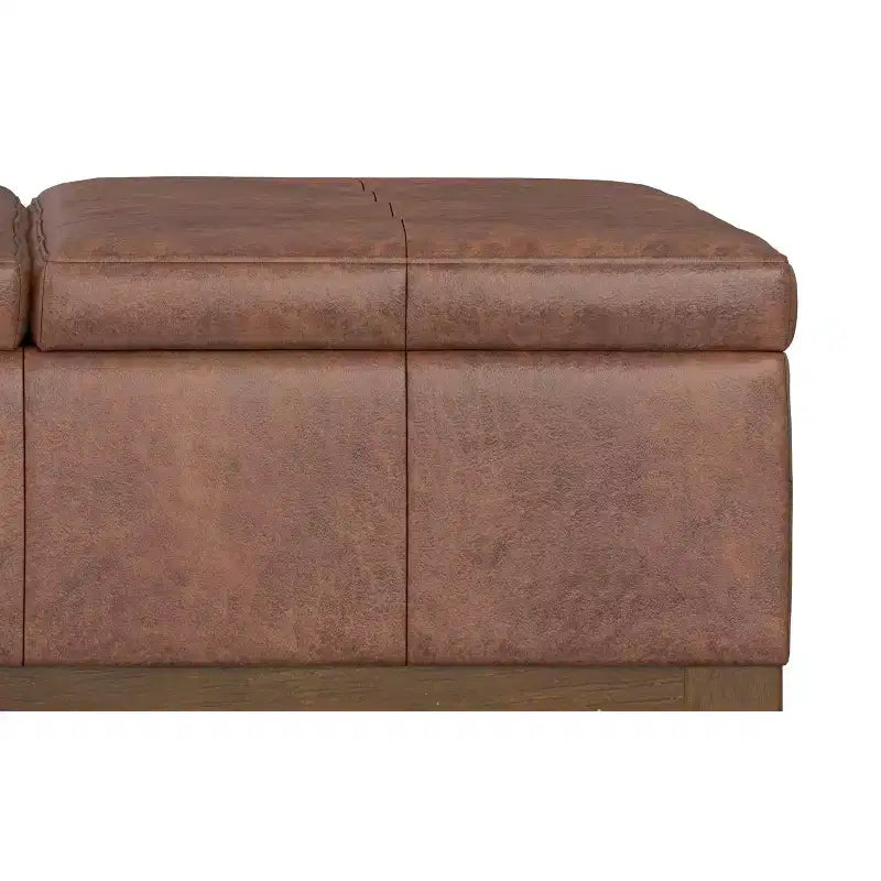 Pouf/ottomano contenitore quadrato contemporaneo Lancaster, largo 91 cm, in similpelle vegana