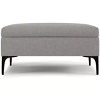 Lilah Poggiapiedi Contenitore Contemporaneo Quadrato Mid Century Largo 91 cm con Coperchio Sollevabile in Lino di Poliestere
