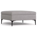 Lilah Poggiapiedi Contenitore Contemporaneo Quadrato Mid Century Largo 91 cm con Coperchio Sollevabile in Lino di Poliestere
