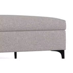 Lilah Poggiapiedi Contenitore Contemporaneo Quadrato Mid Century Largo 91 cm con Coperchio Sollevabile in Lino di Poliestere
