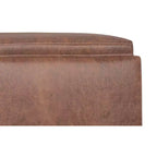 Evianna Pouf Contenitore Quadrato Contemporaneo Largo 45 cm di Metà Secolo con Vassoio in Ecopelle Vegana Marrone Sella Invecchiato