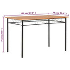 vidaXL Tavolo da Pranzo Marrone 120x70x75 cm in MDF