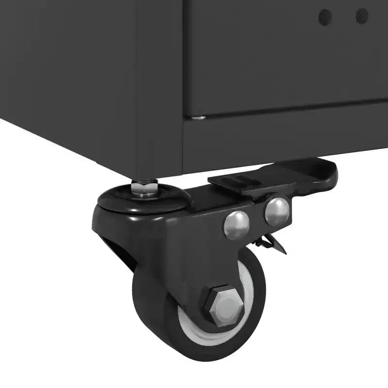 vidaXL Tavolino da caffè Nero Acciaio laminato a freddo Dimensioni medie Ruote bloccabili