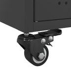 vidaXL Tavolino da caffè Nero Acciaio laminato a freddo Dimensioni medie Ruote bloccabili