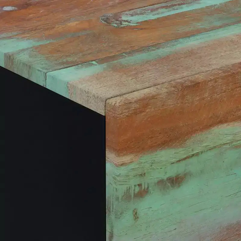 vidaXL Comodino Multicolore Legno massello di recupero, ferro Medio