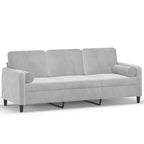 vidaXL 2-Seater Sofa with Throw Pillows Light Gray 47.2 Velvet