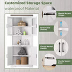 Mobile angolare alto da fattoria rustico, 18.4x26x67 con ante in vetro e ripiani regolabili, mobiletto angolare per cucina, soggiorno, bagno, lavanderia