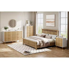 Acekool Cassettiera Bianca a 5 Cassetti per Camera da Letto, Comò Moderno Alto 48, Gambe in Metallo Dorato, Dettaglio Scanalato, Organizer Contenitore per Casa, Ingresso, Ufficio