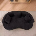 Divano Moderno a Mezzaluna con Cuscini, Divano Cloud Profondo in ciniglia per Soggiorno o Camera da Letto, Appartamento-Panipeachy