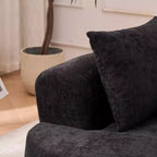 Divano Moderno a Mezzaluna con Cuscini, Divano Cloud Profondo in ciniglia per Soggiorno o Camera da Letto, Appartamento-Panipeachy