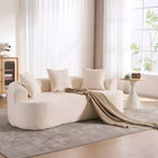 Divano Moderno a Mezzaluna con Cuscini, Divano Cloud Profondo in ciniglia per Soggiorno o Camera da Letto, Appartamento-Panipeachy