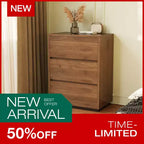 Comò a 3 cassetti Luck Live Farmhouse, Armadio in legno con ampio spazio, Cassettiera per camera da letto minimalista colore noce