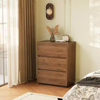 Comò a 3 cassetti Luck Live Farmhouse, Armadio in legno con ampio spazio, Cassettiera per camera da letto minimalista colore noce