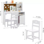 Acekool Scrivania e Sedia per Bambini, Tavolo Studio con Contenitore per Camera da Letto o Sala Giochi