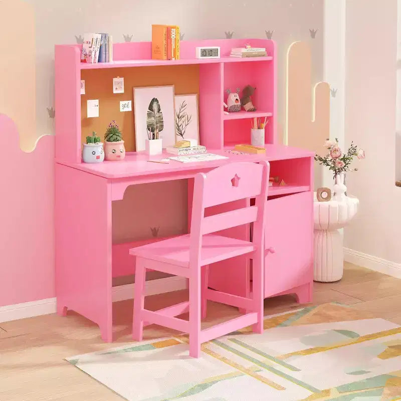 Acekool Scrivania e Sedia per Bambini, Tavolo Studio con Contenitore per Camera da Letto o Sala Giochi