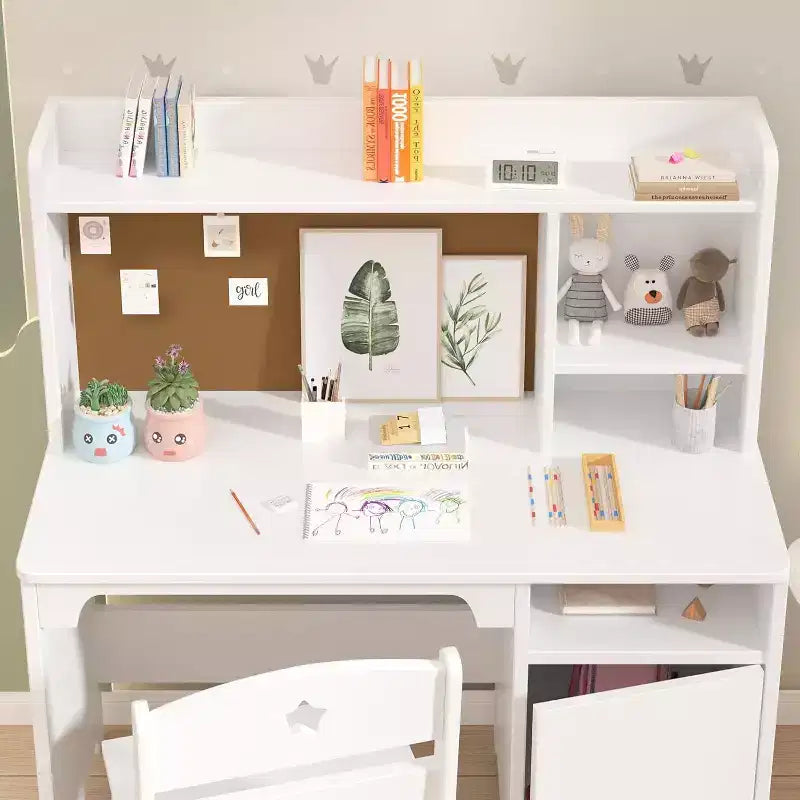 Acekool Scrivania e Sedia per Bambini, Tavolo Studio con Contenitore per Camera da Letto o Sala Giochi