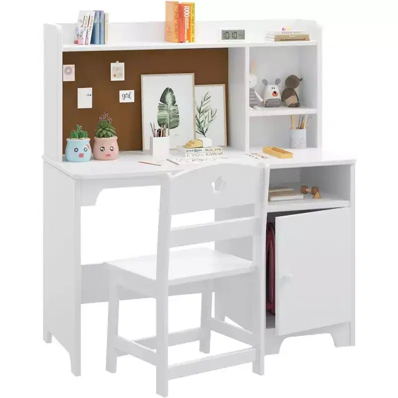 Acekool Scrivania e Sedia per Bambini, Tavolo Studio con Contenitore per Camera da Letto o Sala Giochi
