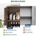 Mobile contenitore moderno con ante e 3 ripiani, Credenza in legno con gambe robuste per soggiorno, sala da pranzo, cucina