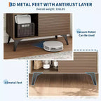 Mobile contenitore moderno con ante e 3 ripiani, Credenza in legno con gambe robuste per soggiorno, sala da pranzo, cucina