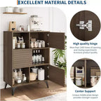 Mobile contenitore moderno con ante e 3 ripiani, Credenza in legno con gambe robuste per soggiorno, sala da pranzo, cucina